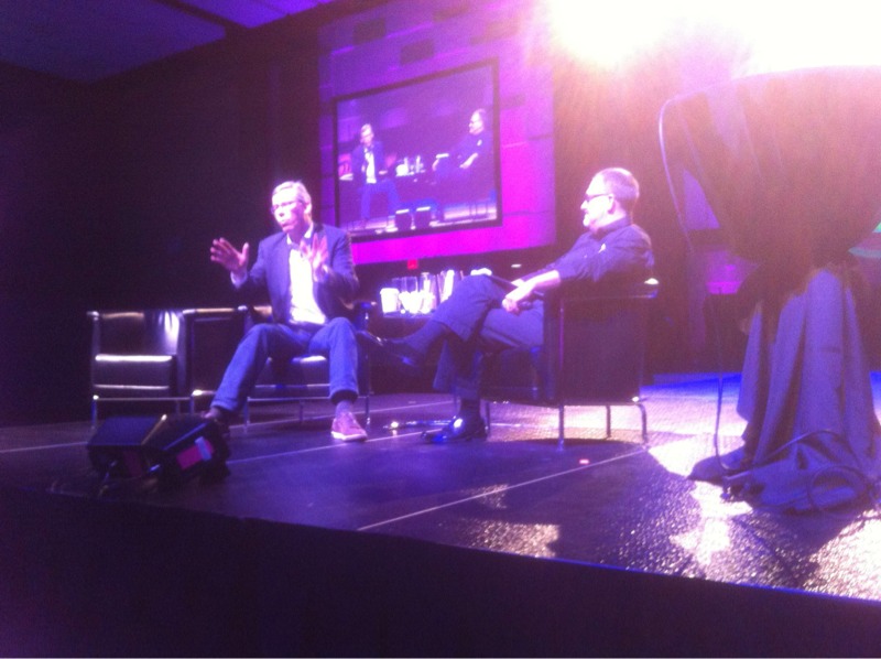 Hubspot co-founder Brian Halligan (left) with mesh organizer Stuart MacDonald.