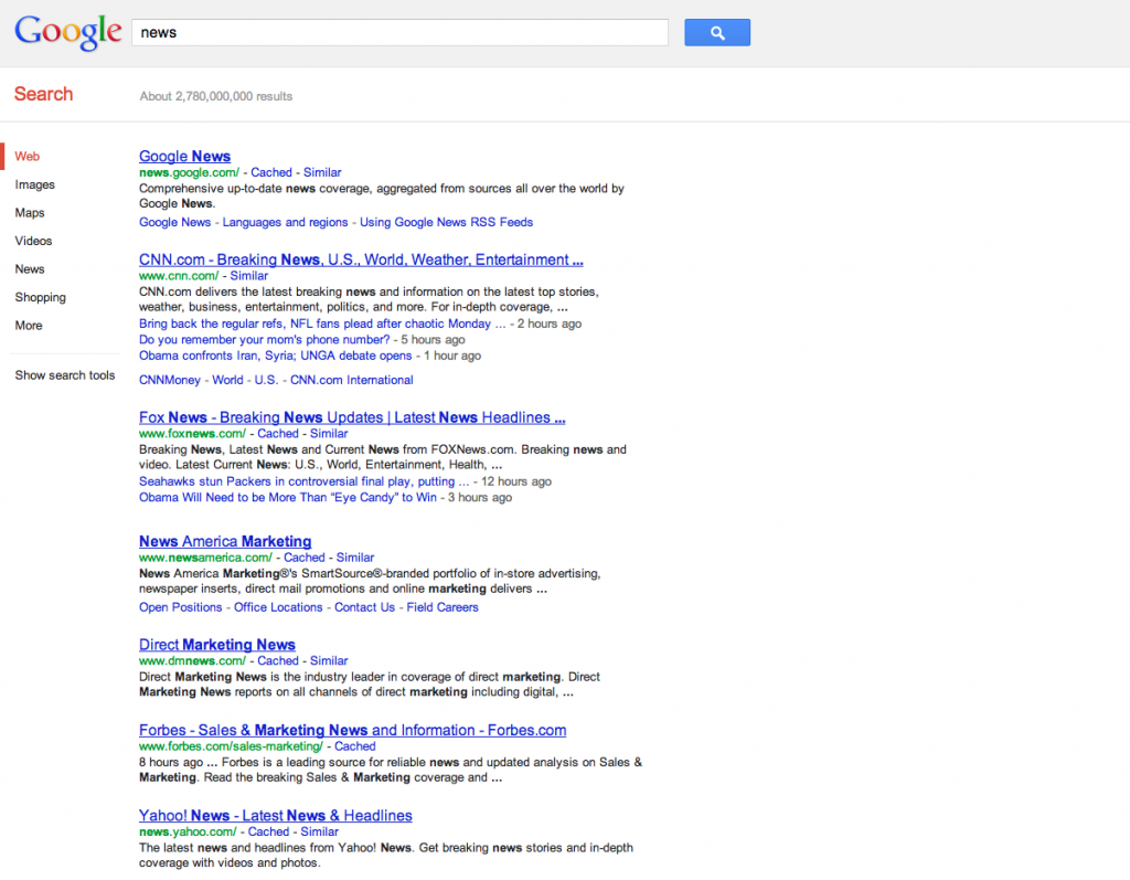 Screen Shot of Google.com search for 'news' 2012-09-25 at 1.17.37 PM