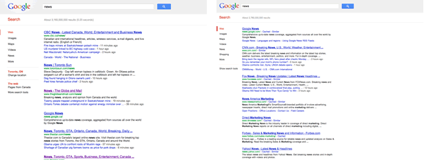 SEO: Google.ca Vs Google.com